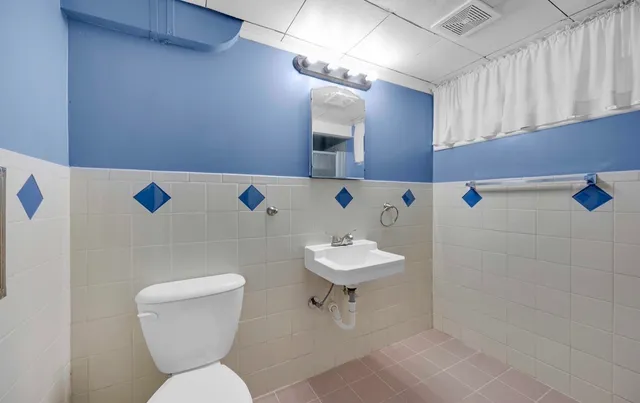 a bathroom with a sink a mirror and a shower