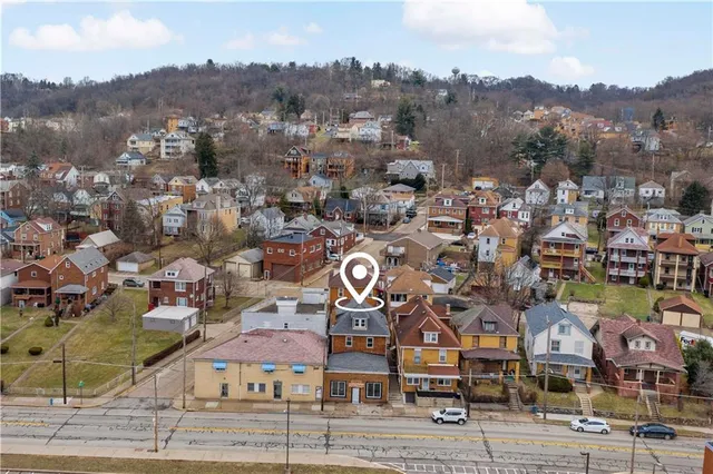 an aerial view of a city