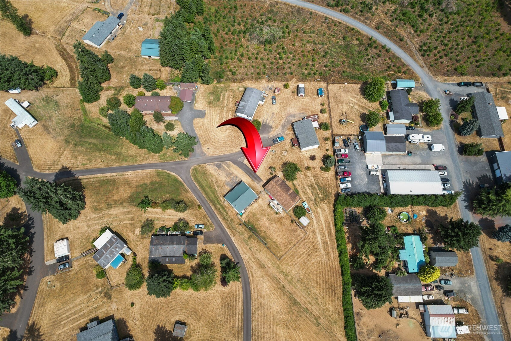 270 Romerman Road, Unit 34 Chehalis, WA 98532 - Photo 33 of 34 an aerial view of residential houses with outdoor space