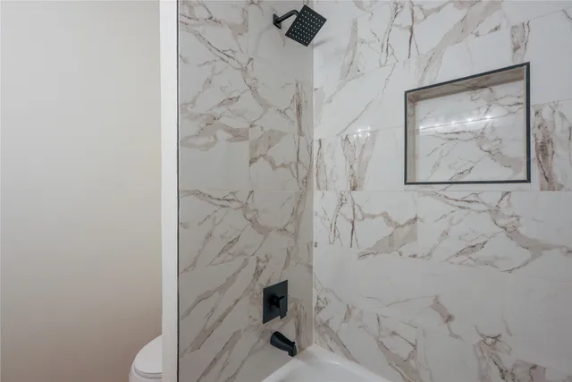 a bathroom with a shower