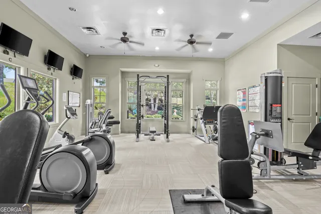 a outdoor space with lots of chairs and tables