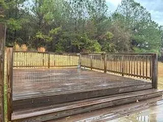 a view of stairs and wooden floor