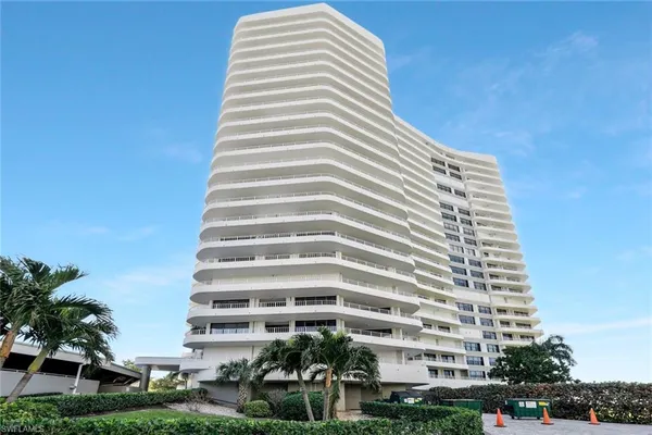 a front view of a multi story building
