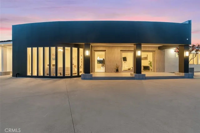 a view of a terrace with a yard