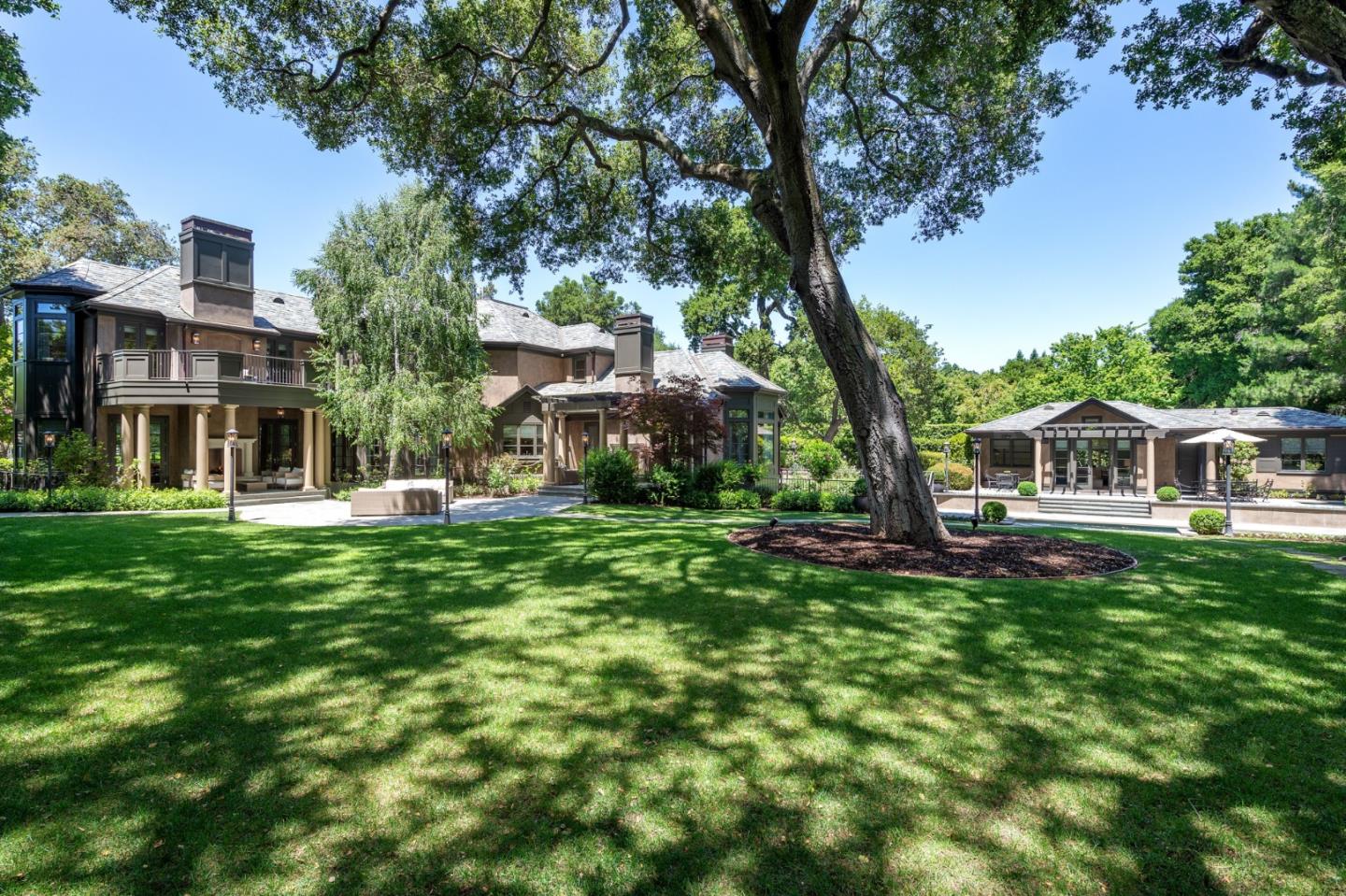 5 Faxon Forest Atherton, CA 94027 - Photo 36 of 46 a front view of a house with a garden