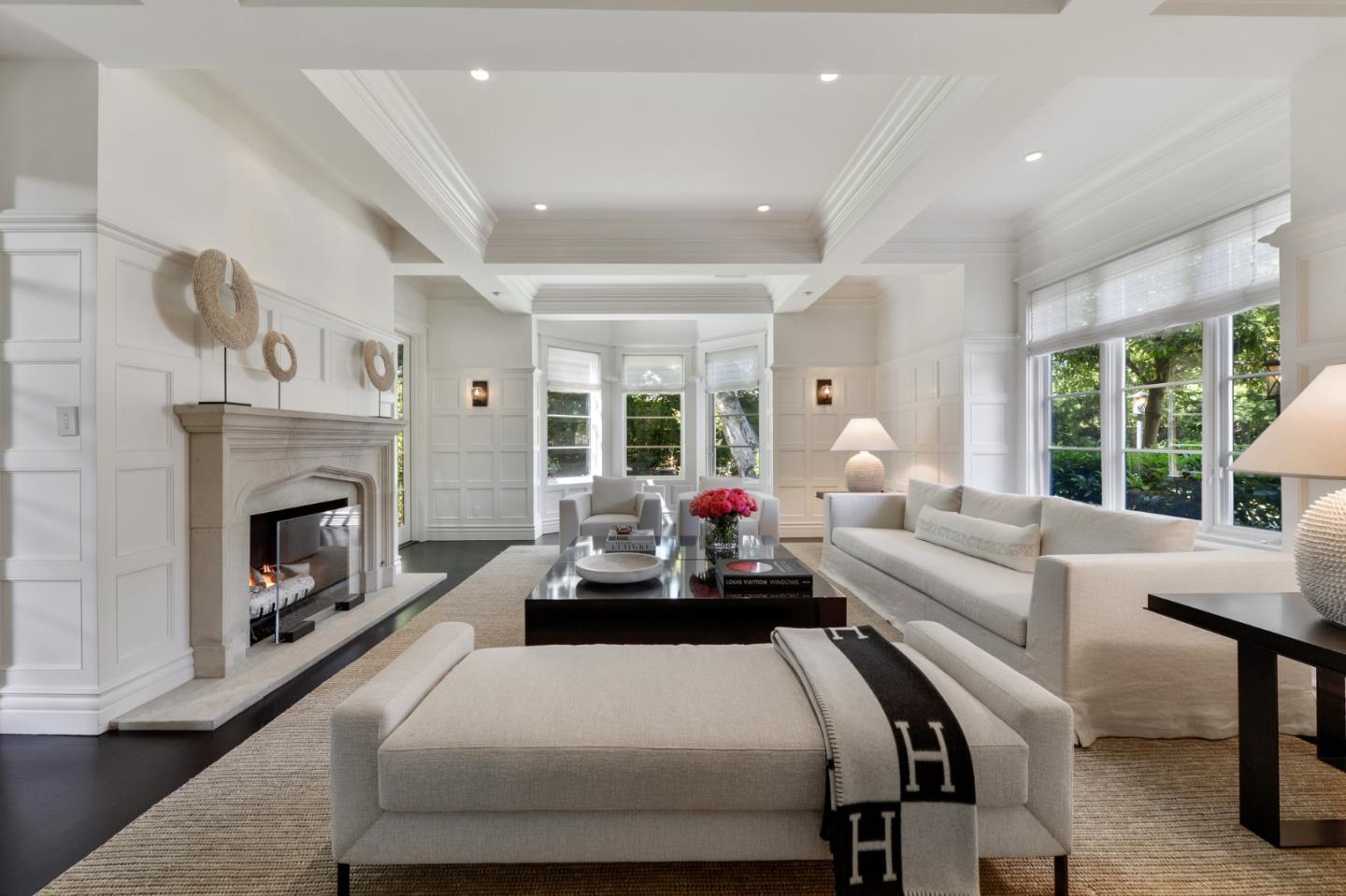 5 Faxon Forest Atherton, CA 94027 - Photo 4 of 46 a living room with furniture and a fireplace