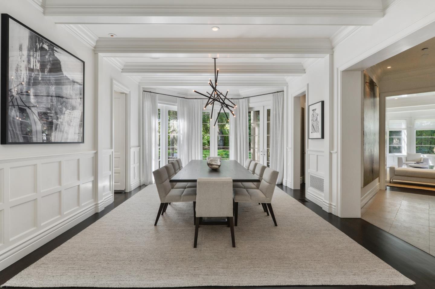 5 Faxon Forest Atherton, CA 94027 - Photo 8 of 46 a dining room with furniture window wooden floor