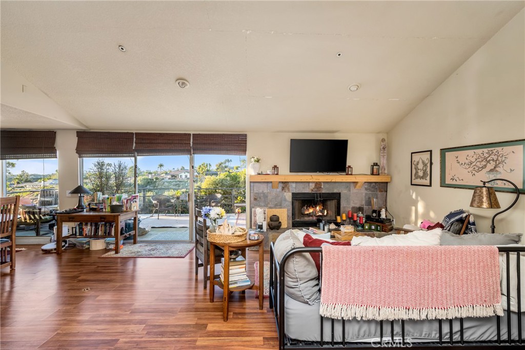 235 Via Ballena San Clemente, CA 92672 - Photo 16 of 51 a living room with furniture a fireplace and a floor to ceiling window