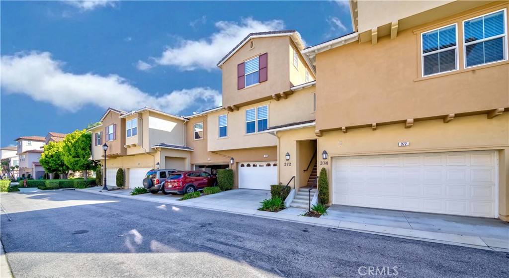 a view of a street with buildings