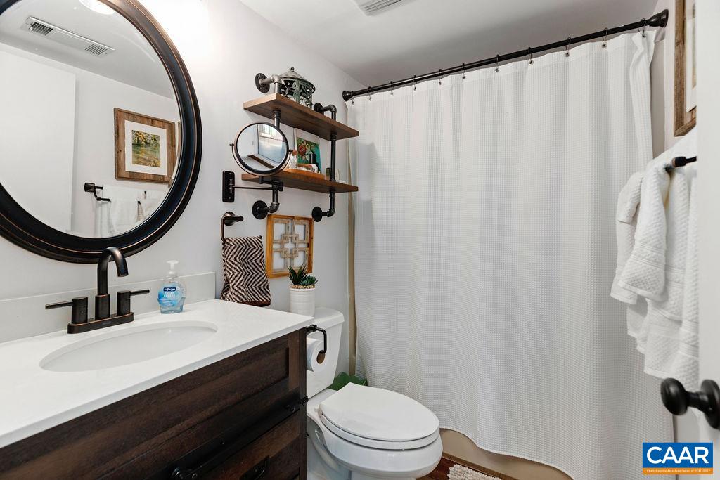 1403 Highlands Roseland, VA 22967 - Photo 20 of 29 a bathroom with a sink a toilet and mirror
