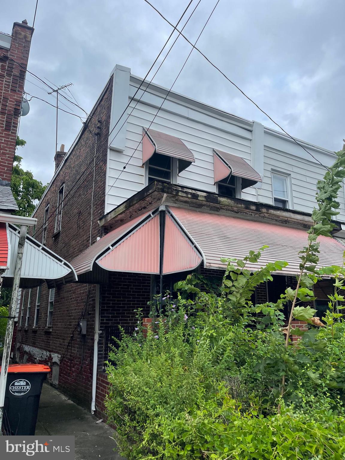 an outdoor space with furniture