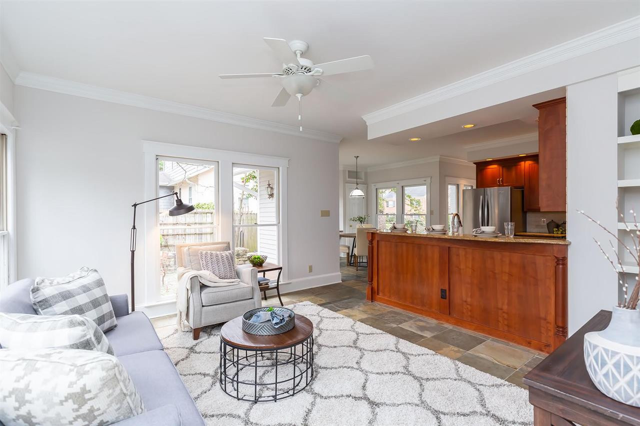 2119 Cowper Drive Raleigh, NC 27608 - Photo 14 of 30 Family Room open to the Kitchen for easy entertaining. Family Room