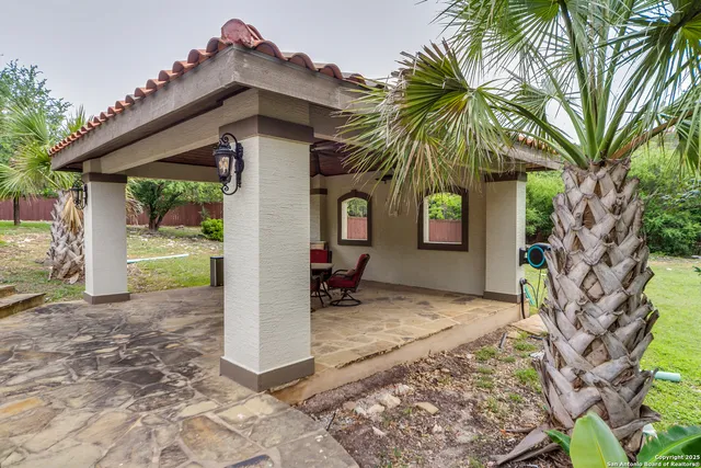 a view of a house with a patio