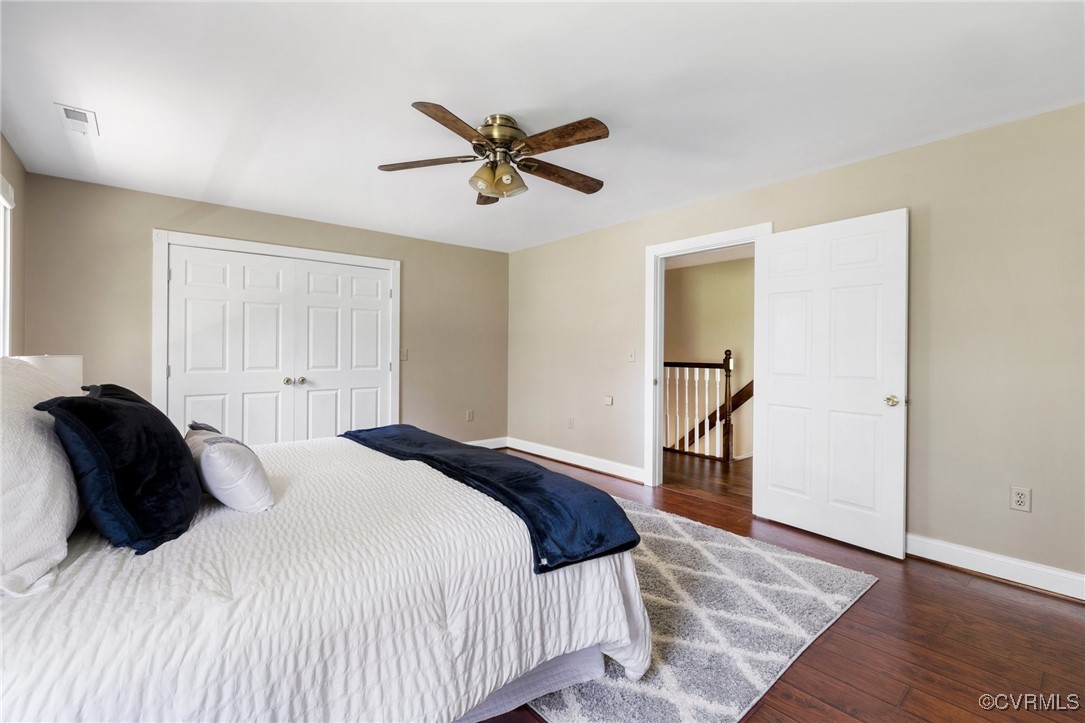 14398 Mountain Road Ashland, VA 23005 - Photo 25 of 36 a bedroom with a bed and a ceiling fan