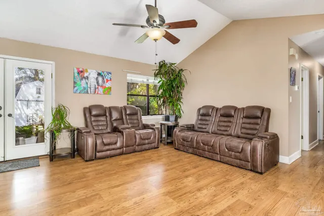 a living room with furniture