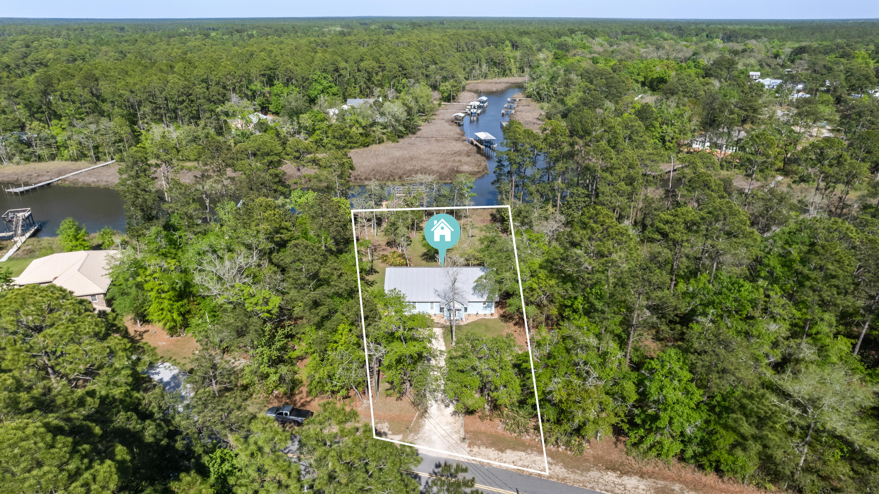 528 Bay Grove Road Freeport, FL 32439 - Photo 60 of 68 an aerial view of a house with a yard