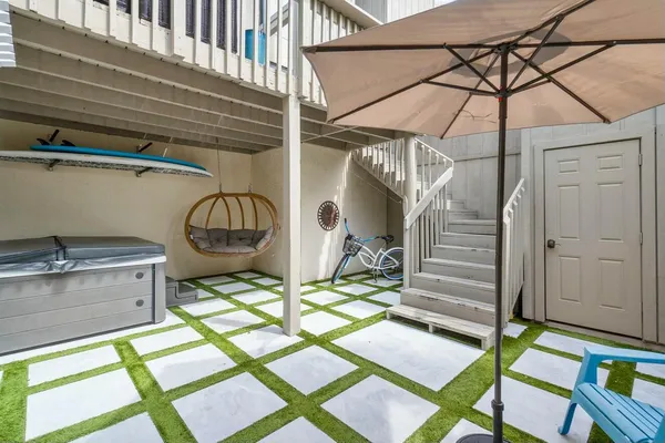 a view of a garden with a plants