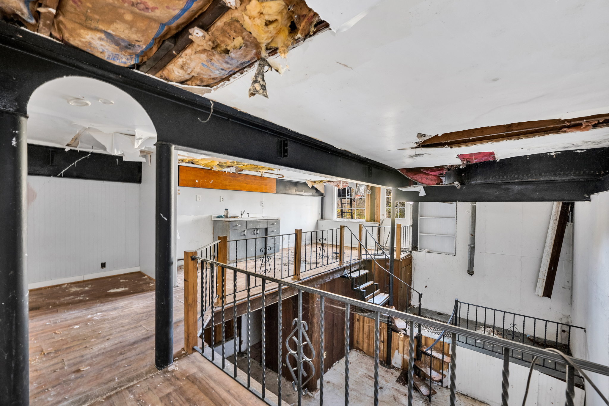 700 Bantam Road Litchfield, CT 06750 - Photo 14 of 39 a view of balcony with wooden floor and stairs