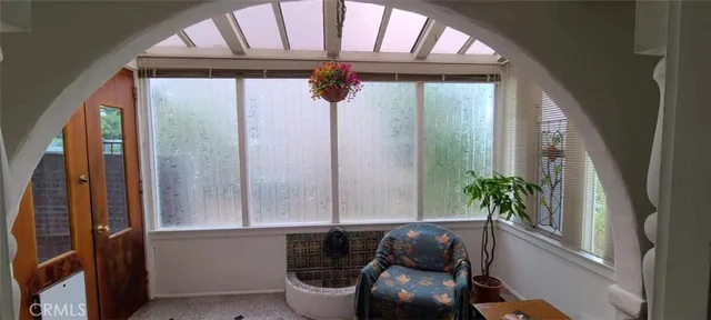 a view of outdoor space with seating area