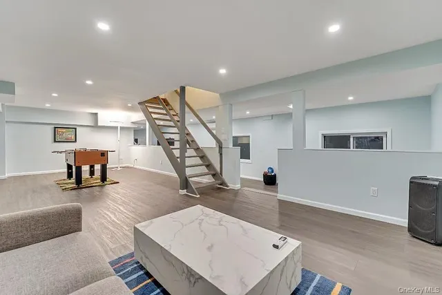 a living room with furniture