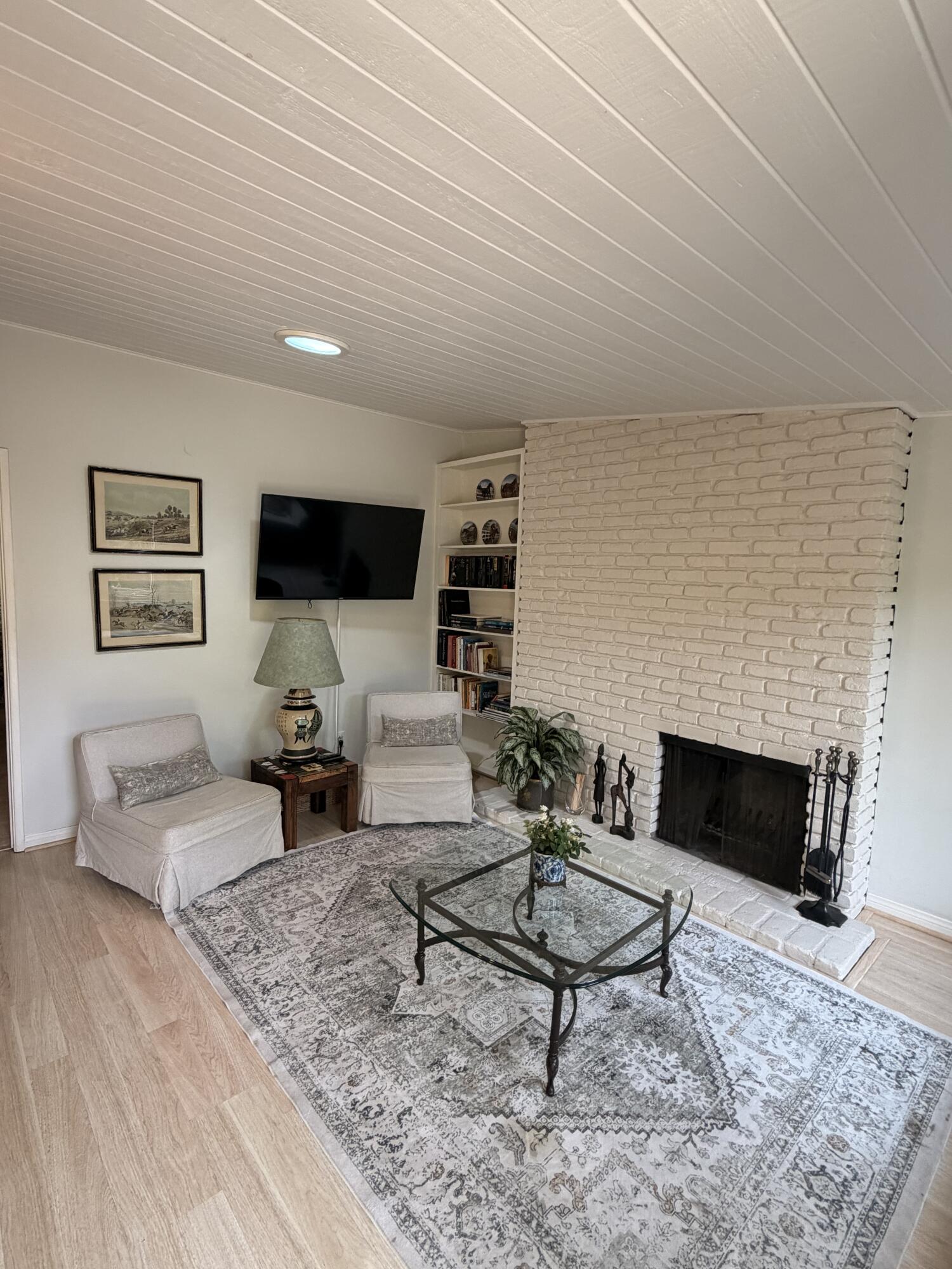 460 San Ysidro Road, Unit F Santa Barbara, CA 93108 - Photo 2 of 6 Living Room w/Fireplace