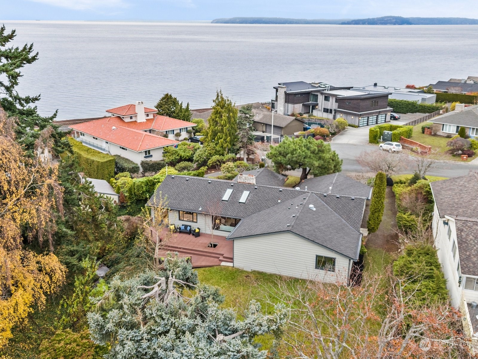 750 Northstream Lane Edmonds, WA 98020 - Photo 33 of 37 an aerial view of a house with a yard swimming pool and outdoor seating
