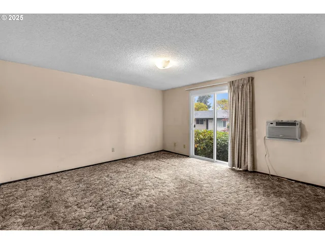 a view of an empty room with closet area