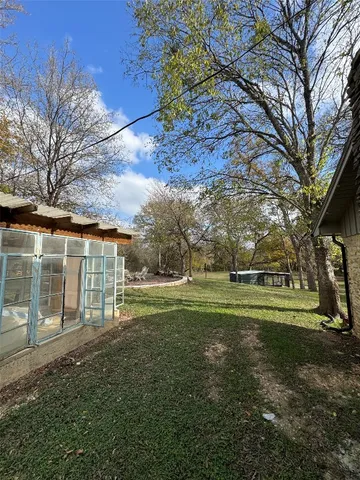 a view of a trees in a yard