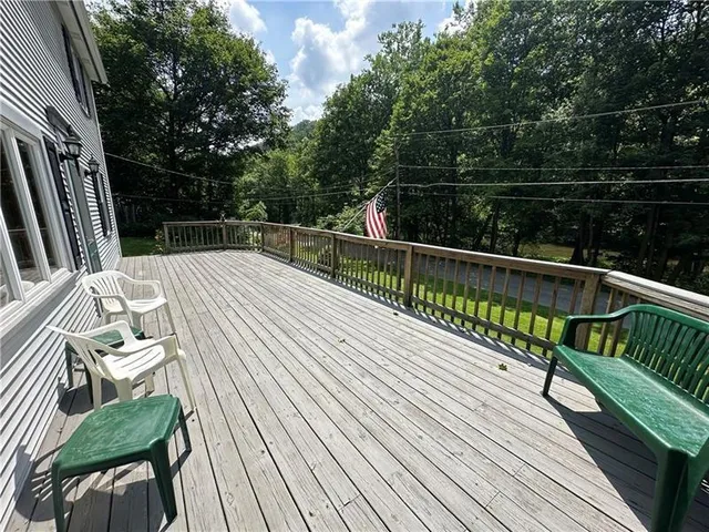 a view of a window and a table