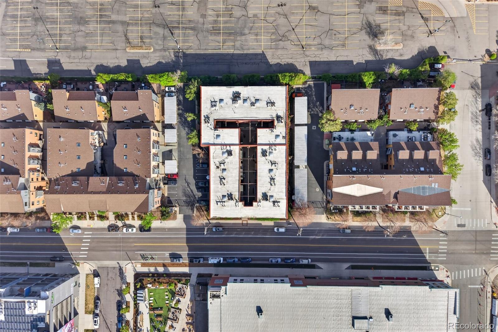 3225 Blake Street, Unit 20 Denver, CO 80205 - Photo 43 of 47 an aerial view of a building with outdoor space