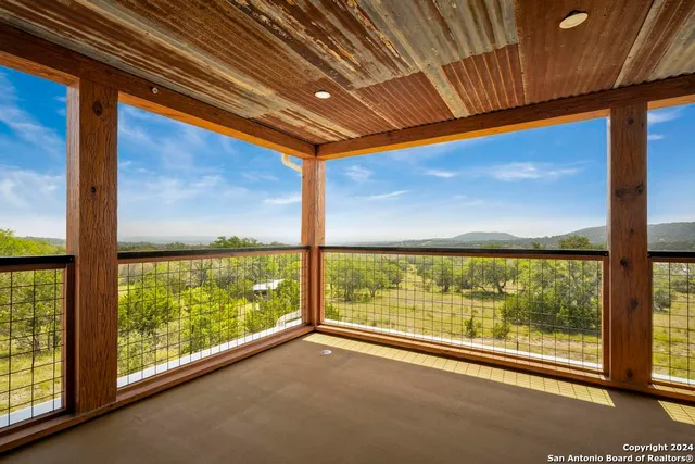 a view of a lake from a window