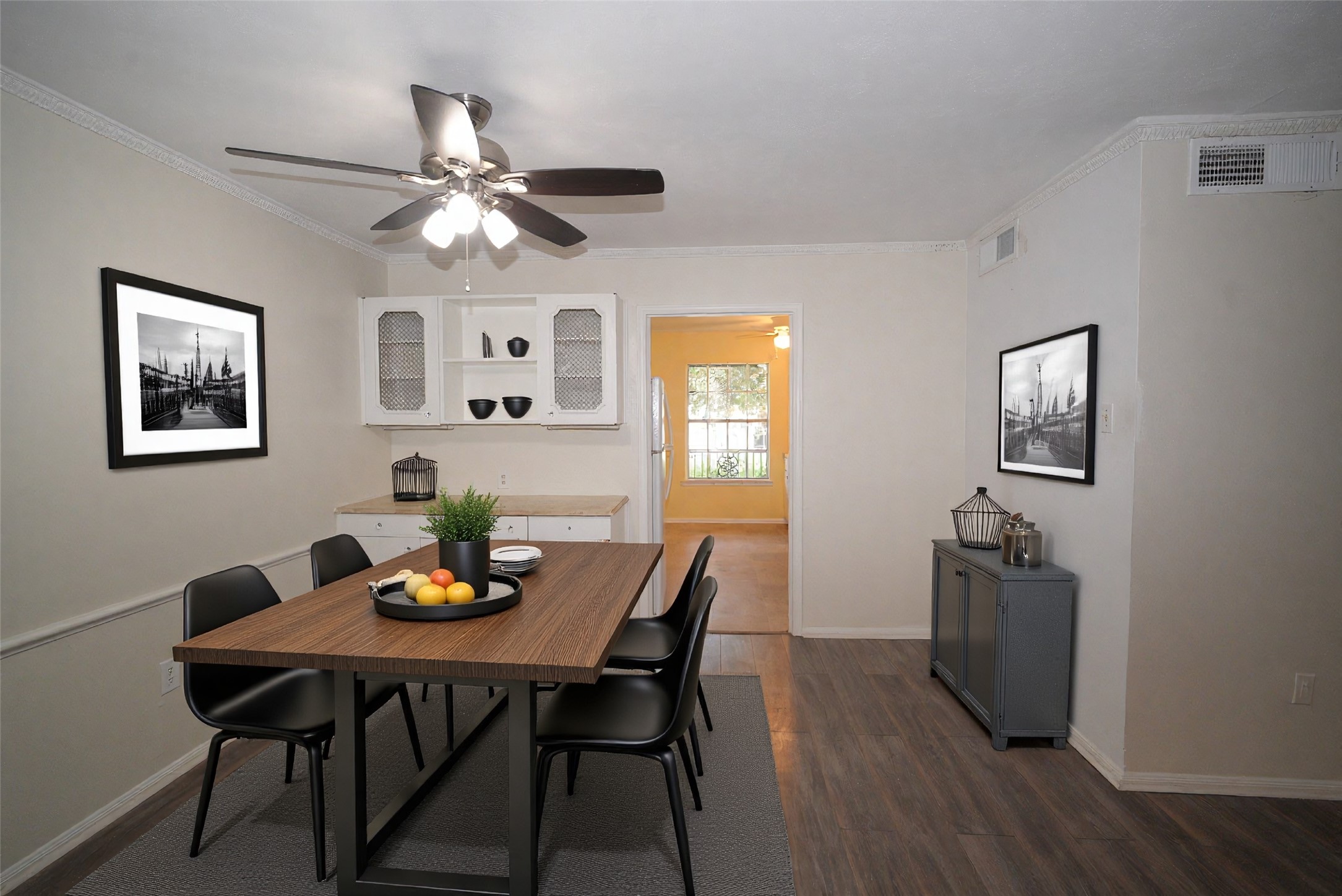 7600 Burgoyne Road, Unit 250 Houston, TX 77063 - Photo 3 of 14 Step into this elegantly virtually staged dining room, where modern design meets cozy charm, creating the perfect space for memorable gatherings.