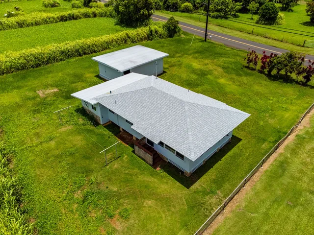 an aerial view of a house