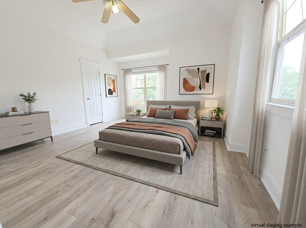 2800 Waymaker Way, Unit 24 Austin, TX 78746 - Photo 9 of 14 Spacious room featuring light wood-finish flooring, a ceiling fan, and ample natural light from multiple windows