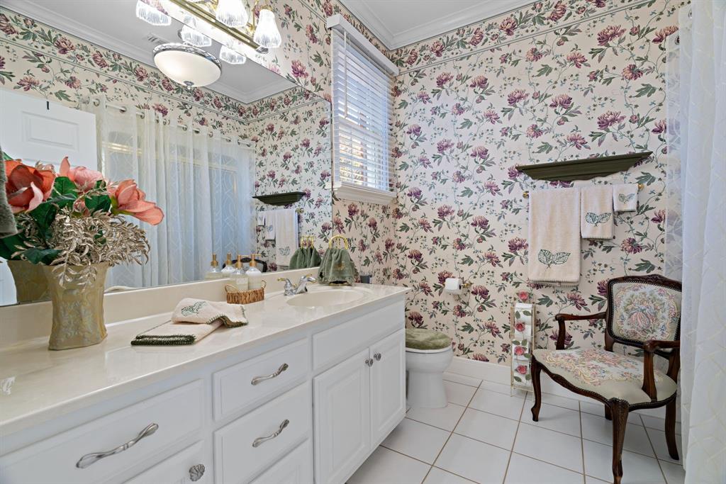 72 Crown Road Willow Park, TX 76087 - Photo 23 of 40 a bathroom with a sink a potted plant and a shower