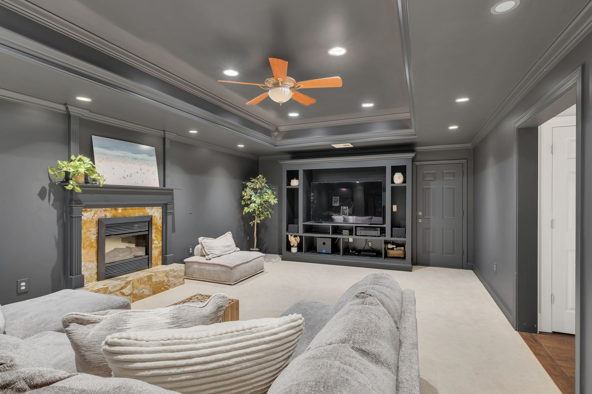 306 Rothwell Place Franklin, TN 37069 - Photo 59 of 91 a living room with furniture and a fireplace