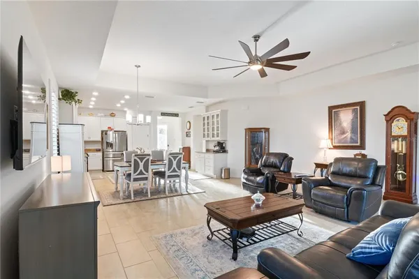 a living room with furniture
