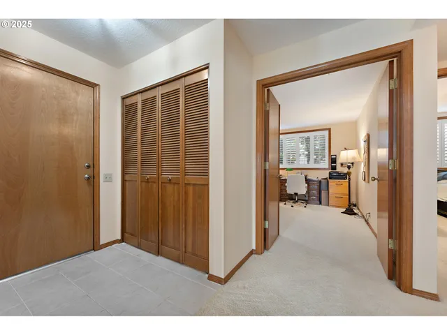 a view of a room with a wardrobe space