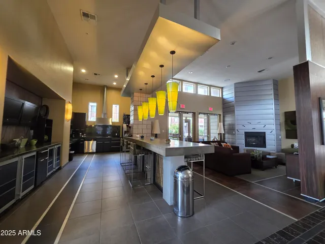 a kitchen with lots of counter top space