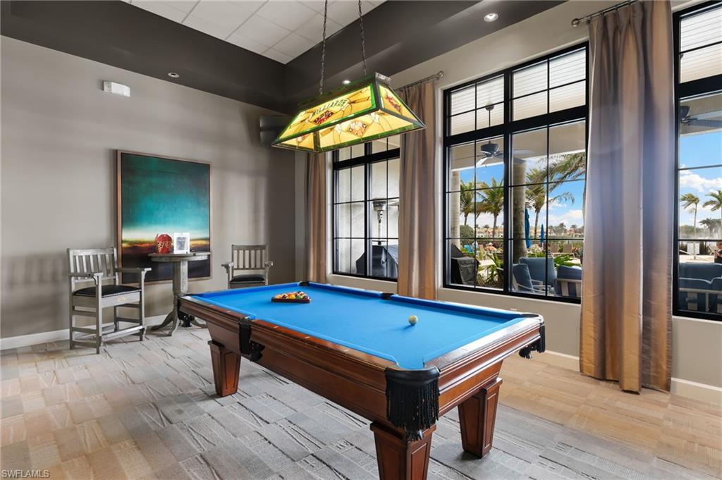 1350 Kendari Terrace Naples, FL 34113 - Photo 32 of 47 Rec room featuring billiards table and plenty of natural light