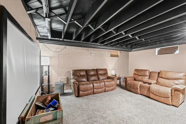 a living room with furniture