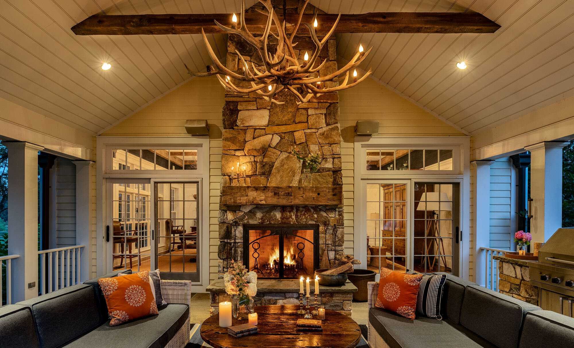 140 Sunset Trail Clinton, NY 12514 - Photo 4 of 30 a living room with furniture a fireplace and lots of windows