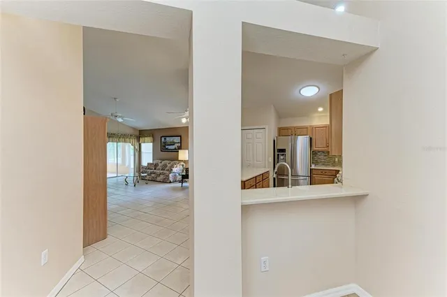 a view of a living room and a bathroom