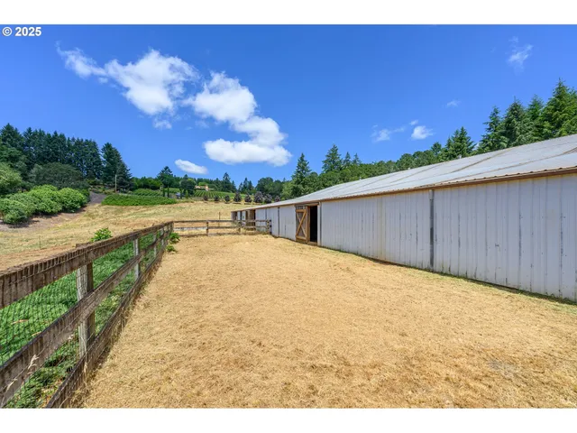a view of outdoor space with wooden floor