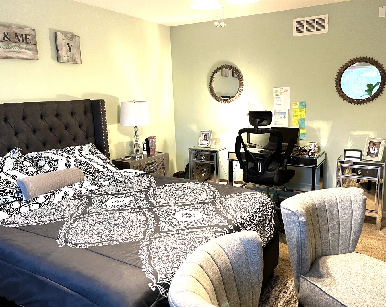 2402 Georgetown Circle Aurora, IL 60503 - Photo 15 of 23 a bed room with a bed mirror and a chair