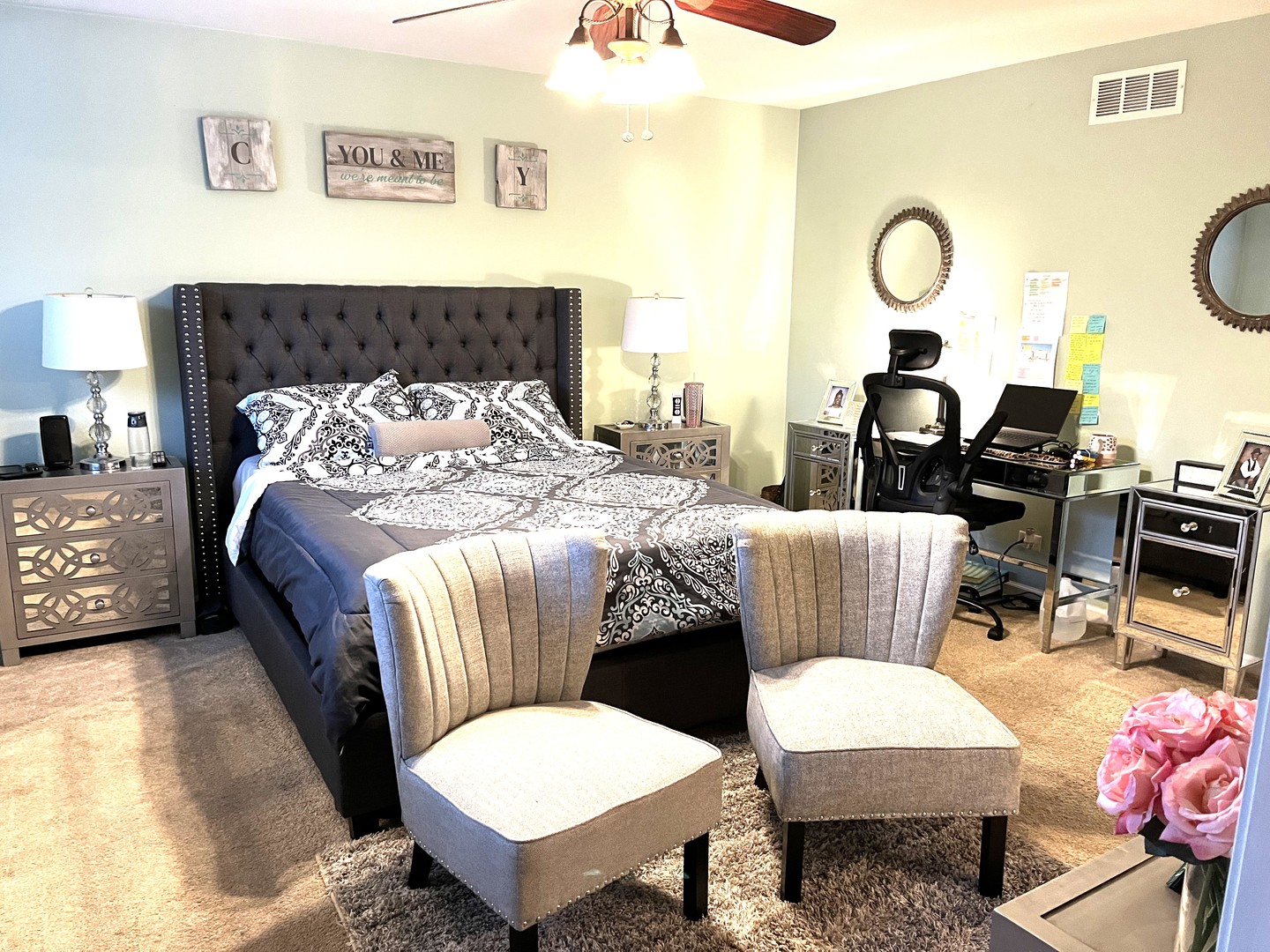 2402 Georgetown Circle Aurora, IL 60503 - Photo 16 of 23 a living room with furniture a rug and a lamp
