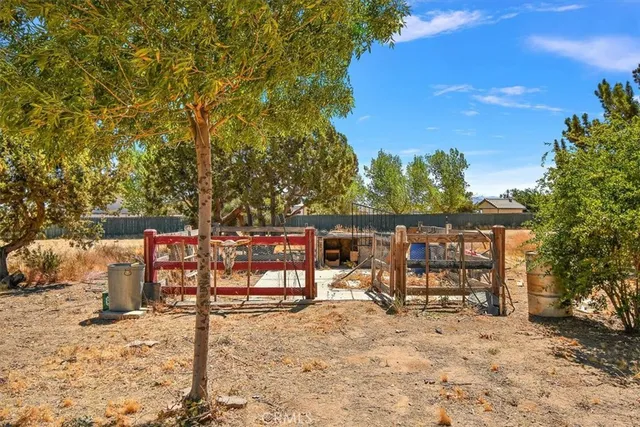 a view of a yard with an outdoor space