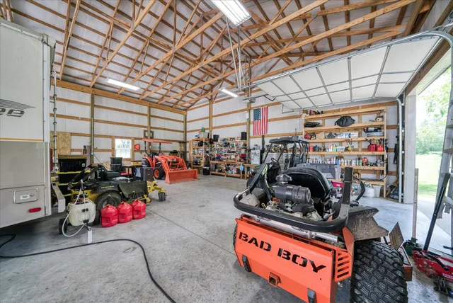 a view of a lake with a big yard