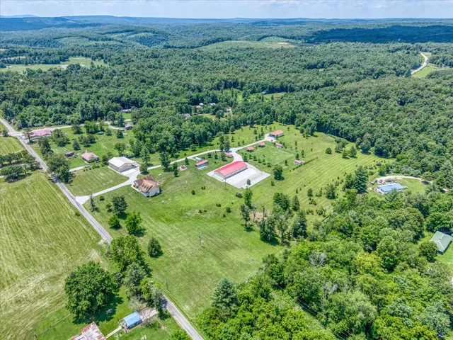 an aerial view of a kitchen