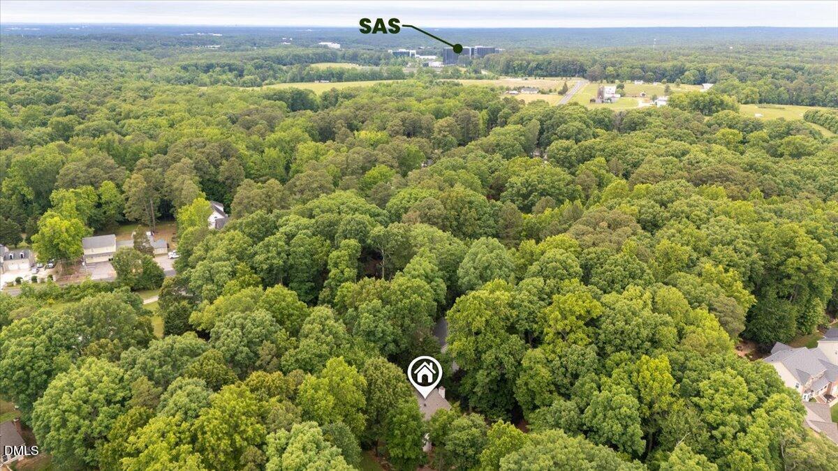 109 Hemingway Forest Place Raleigh, NC 27607 - Photo 31 of 33 a view of a city with lush green forest